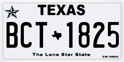 TX license plate BCT1825