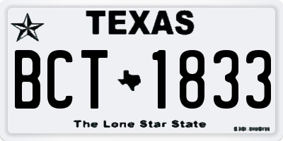 TX license plate BCT1833
