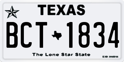 TX license plate BCT1834
