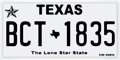 TX license plate BCT1835
