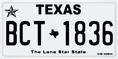 TX license plate BCT1836