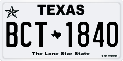TX license plate BCT1840