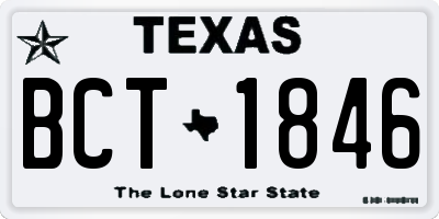 TX license plate BCT1846