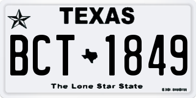 TX license plate BCT1849