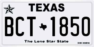 TX license plate BCT1850