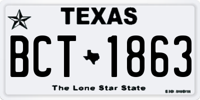 TX license plate BCT1863
