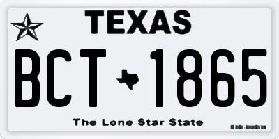 TX license plate BCT1865