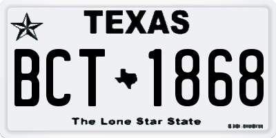 TX license plate BCT1868