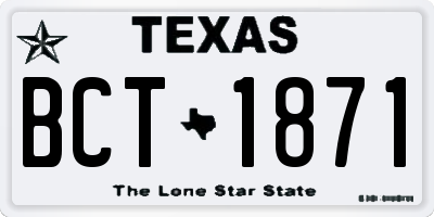 TX license plate BCT1871