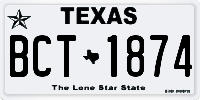 TX license plate BCT1874