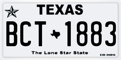 TX license plate BCT1883