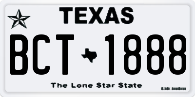 TX license plate BCT1888