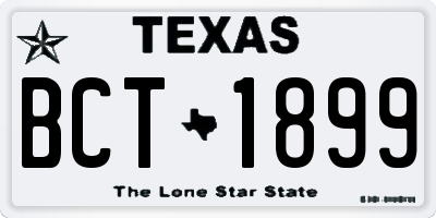 TX license plate BCT1899