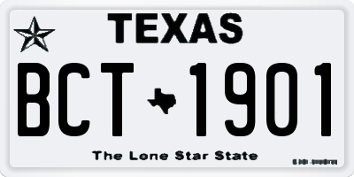 TX license plate BCT1901