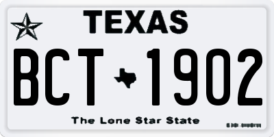 TX license plate BCT1902