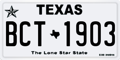TX license plate BCT1903