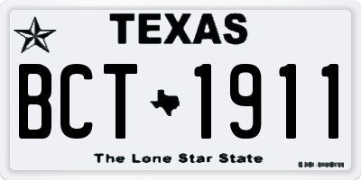 TX license plate BCT1911