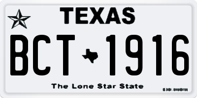 TX license plate BCT1916
