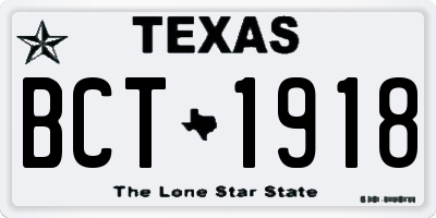 TX license plate BCT1918