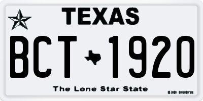 TX license plate BCT1920