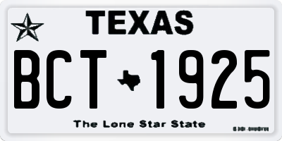 TX license plate BCT1925