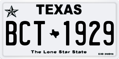 TX license plate BCT1929