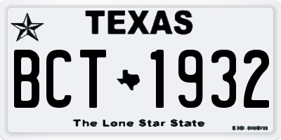 TX license plate BCT1932