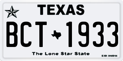 TX license plate BCT1933