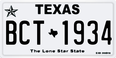 TX license plate BCT1934