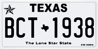 TX license plate BCT1938