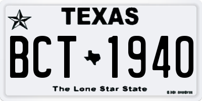 TX license plate BCT1940