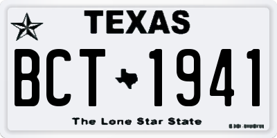 TX license plate BCT1941