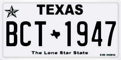 TX license plate BCT1947