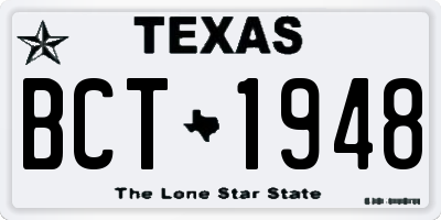 TX license plate BCT1948