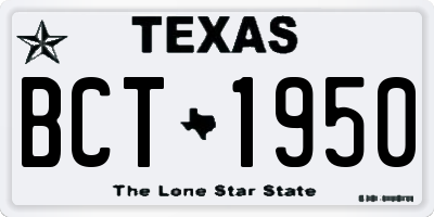 TX license plate BCT1950