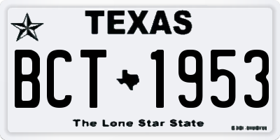 TX license plate BCT1953