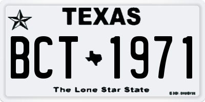 TX license plate BCT1971