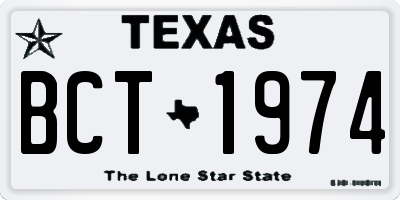 TX license plate BCT1974