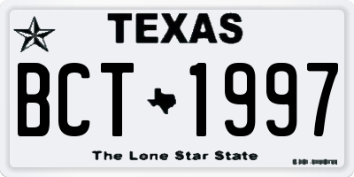 TX license plate BCT1997