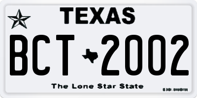 TX license plate BCT2002