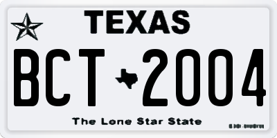 TX license plate BCT2004