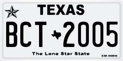 TX license plate BCT2005