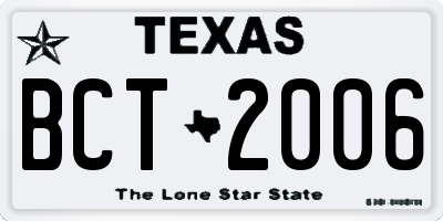 TX license plate BCT2006