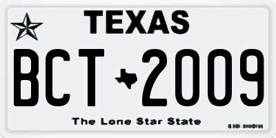 TX license plate BCT2009
