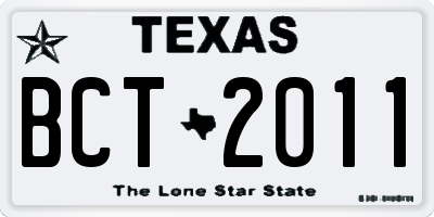 TX license plate BCT2011