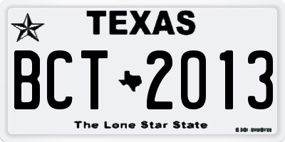 TX license plate BCT2013