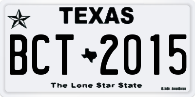 TX license plate BCT2015