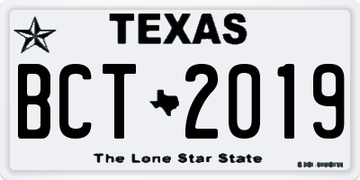 TX license plate BCT2019