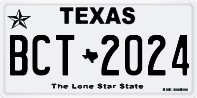 TX license plate BCT2024