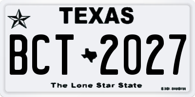 TX license plate BCT2027